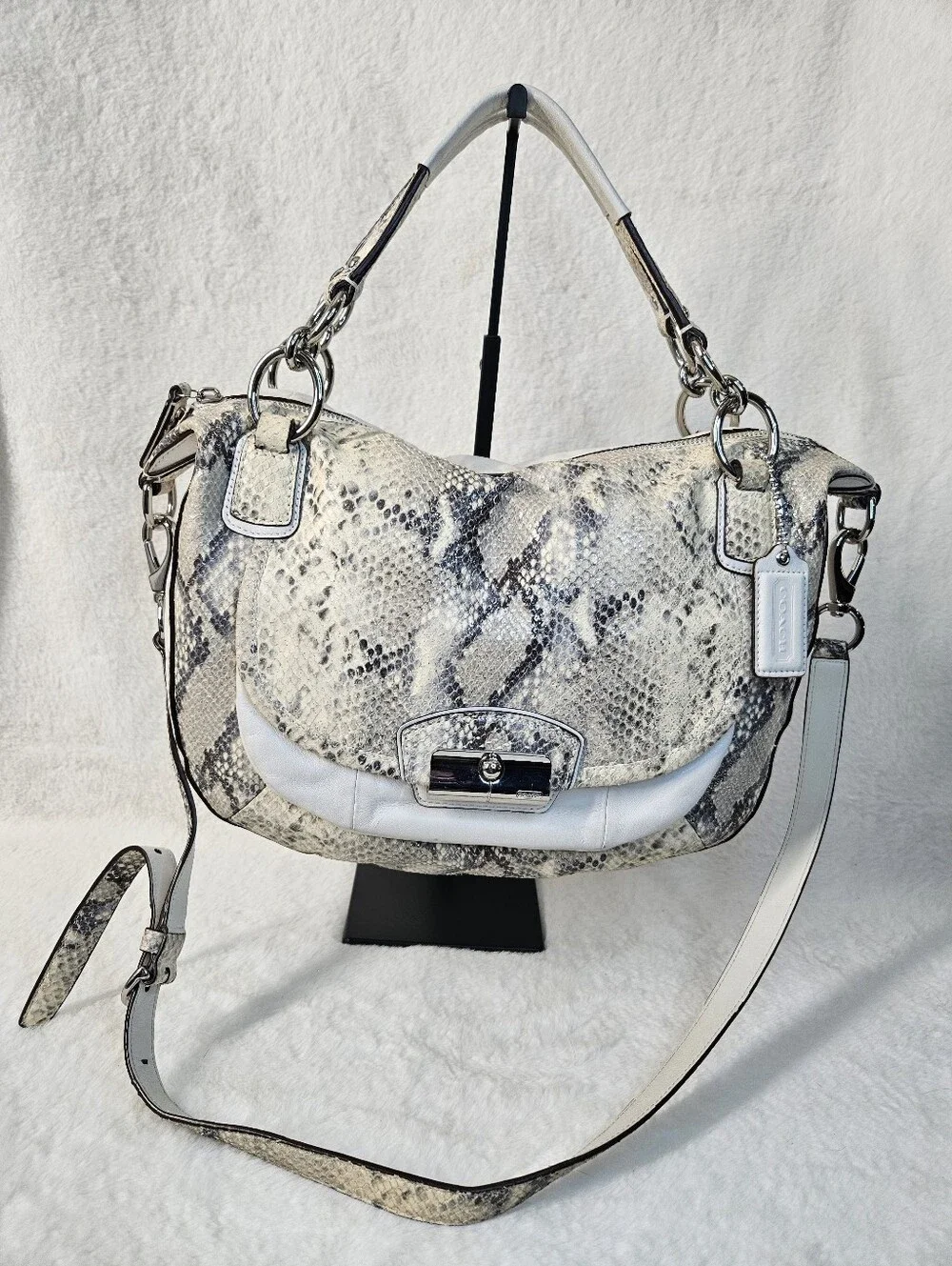 Coach Python Embossed Off White Kristin Hobo Bag 2011